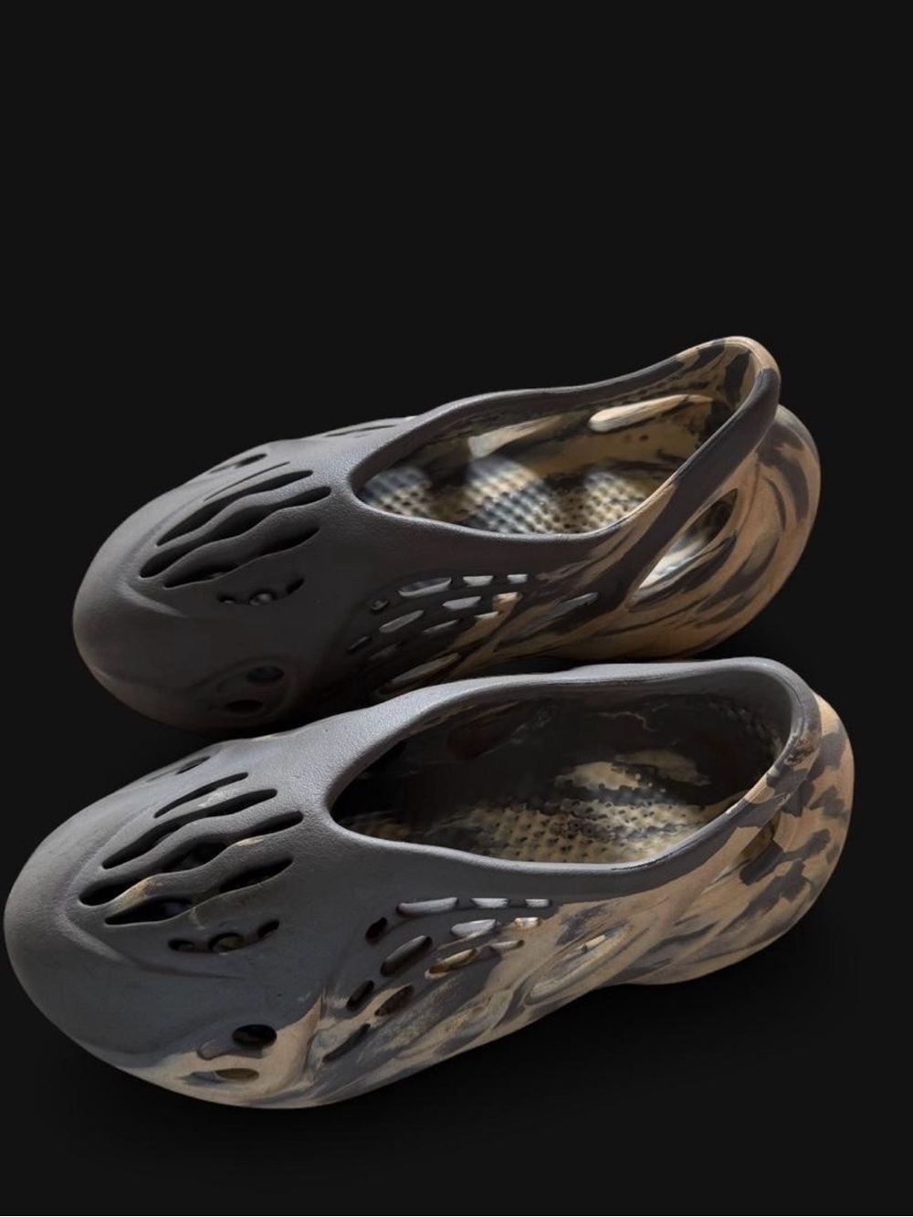 adidas Women's Slip-On Clog in Brown and Black Camouflage